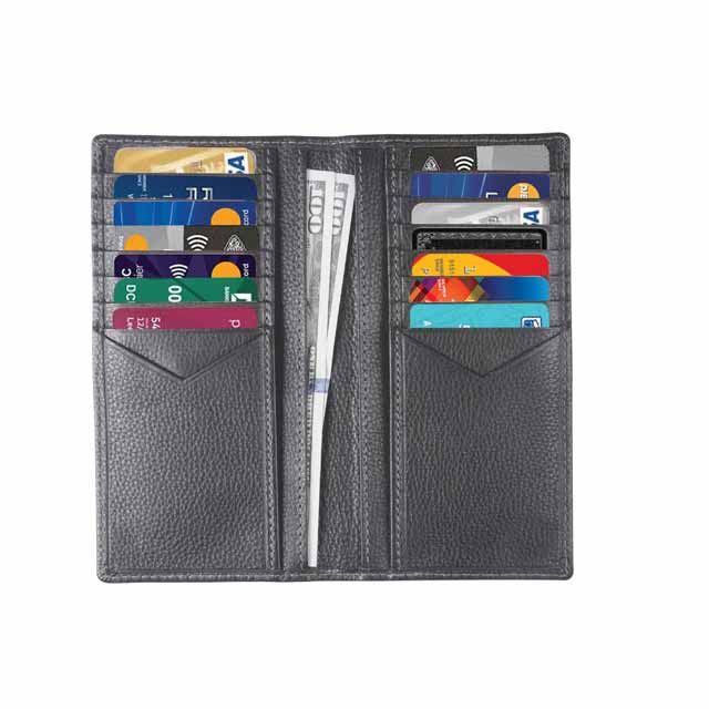 SANTHOME Genuine Leather Suit Coat Wallet With RFID Protection Jasani